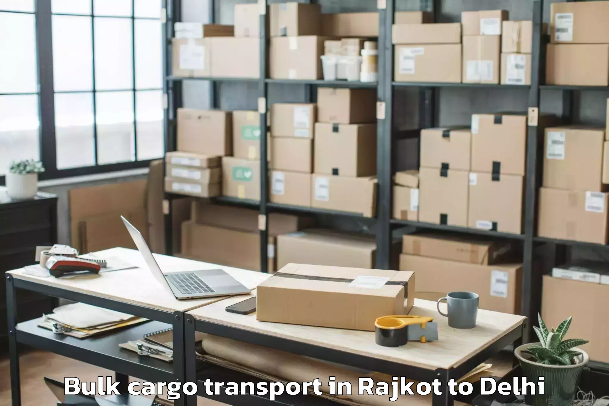 Trusted Rajkot to Chanakya Puri Bulk Cargo Transport